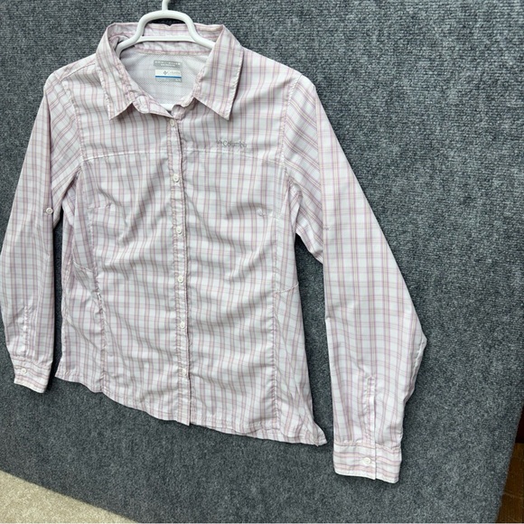 Columbia omni shade button up long sleeve shirt women's size XL pink - Picture 3 of 9